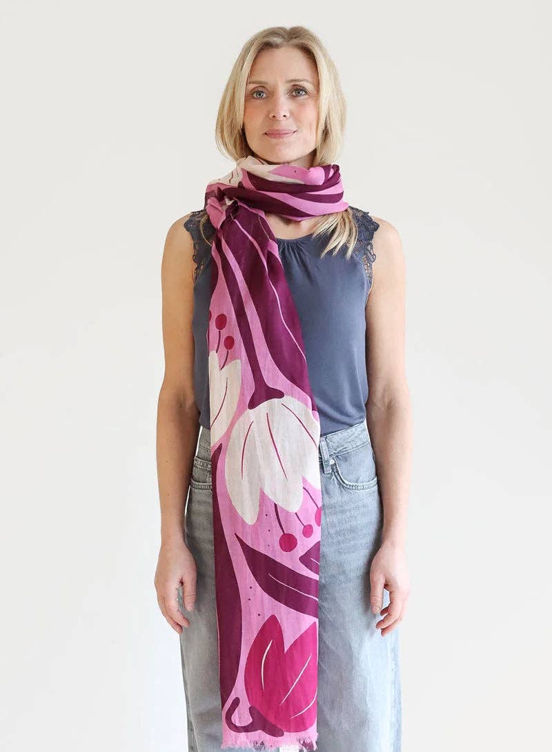 Djian - Wholesale Scarf - Women's - Scarf 100% organic cotton / Tulipa - berry3