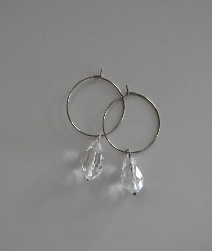 Jewelry By Elina Dahl - Wholesale Dangle Earrings - Earring Hoop Drop, large drop glass.5