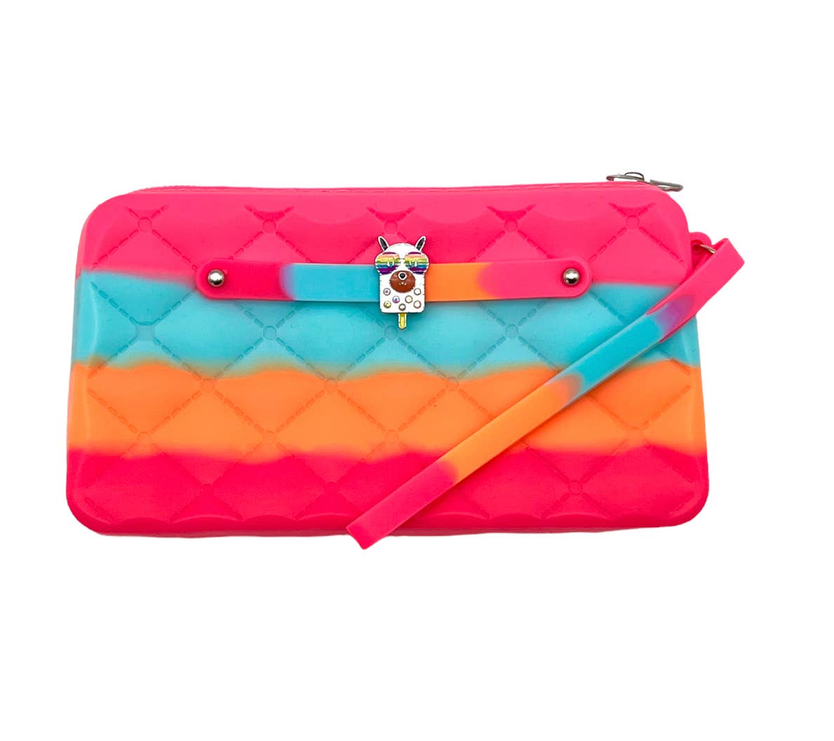 Mavi Bandz - Wholesale Pouch - Women's - Scented Llama Jelly Bag Silicone Wristlet Rainbow Tie Dye0
