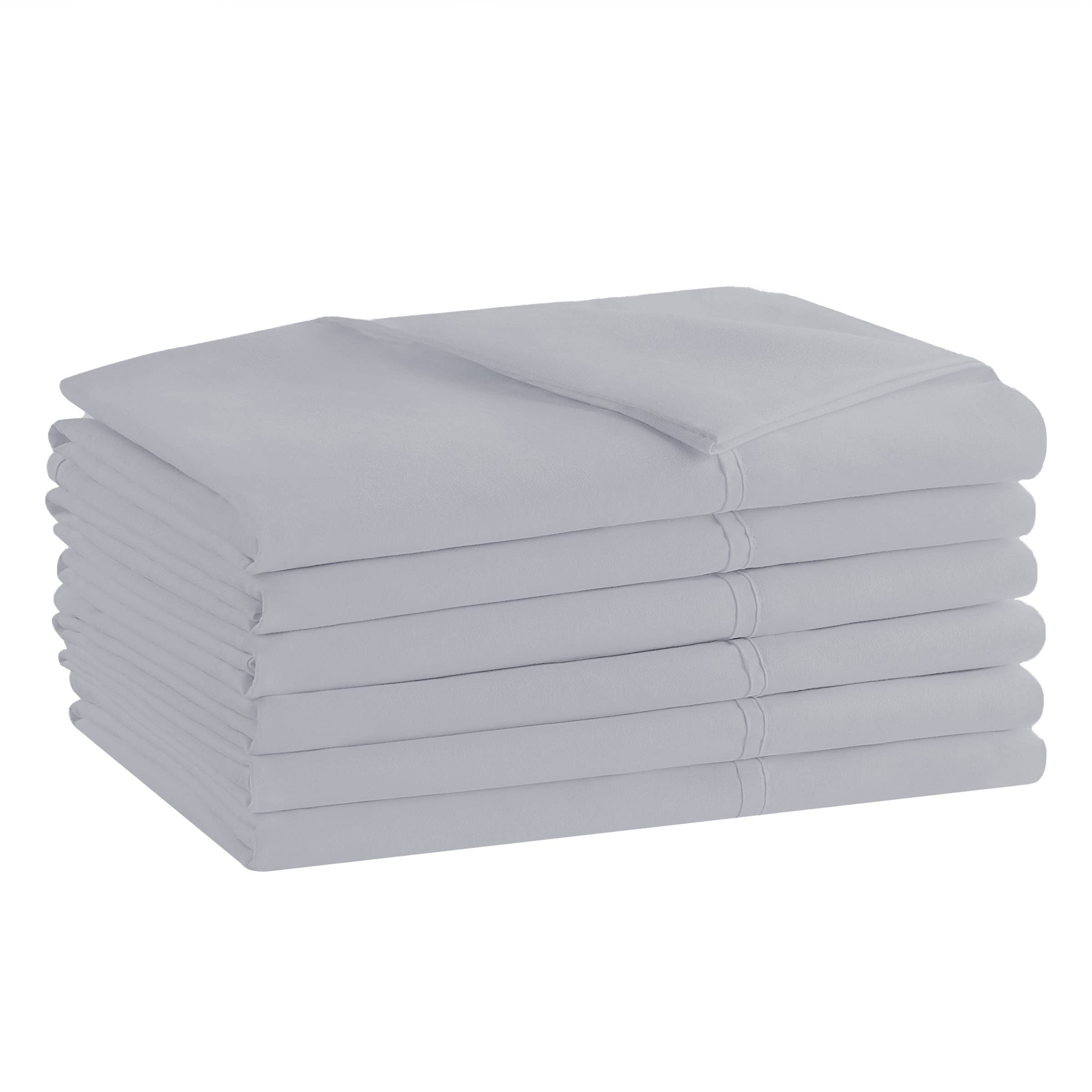Arkwright Home - Wholesale Flat Sheet - Brushed Microfiber Flat Bed Sheets 6pk, Size/Color Options9