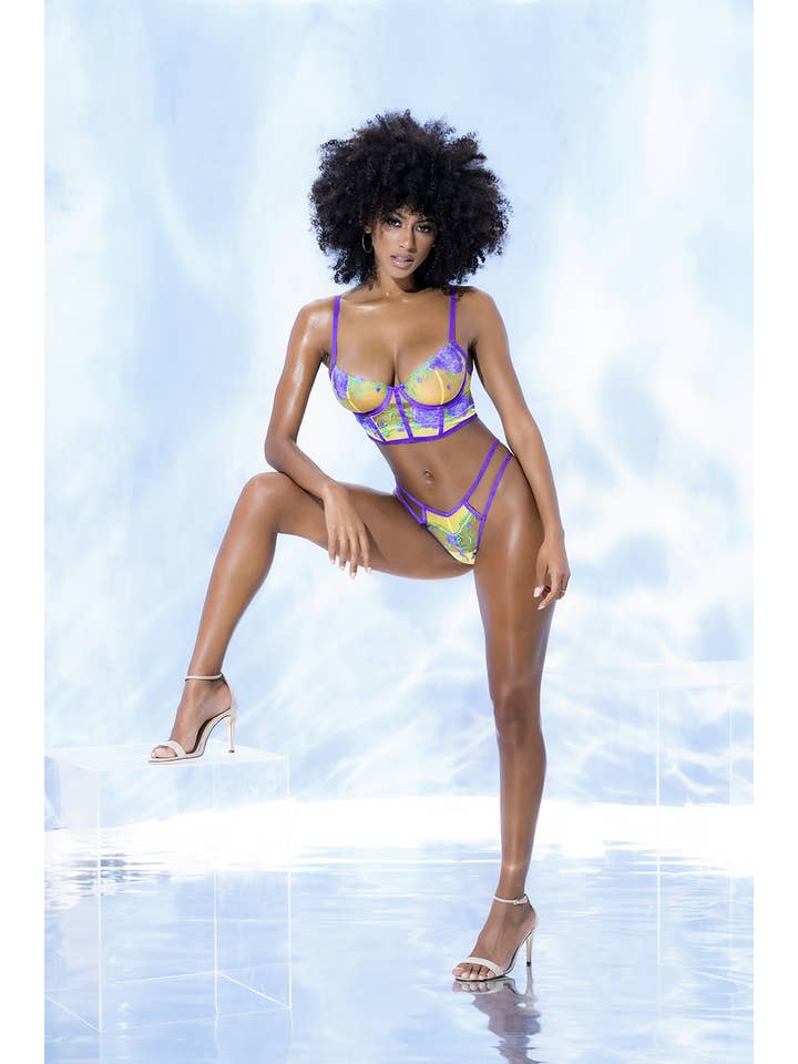 Yellow Pastel two-piece lingerie set for wholesale on Faire3