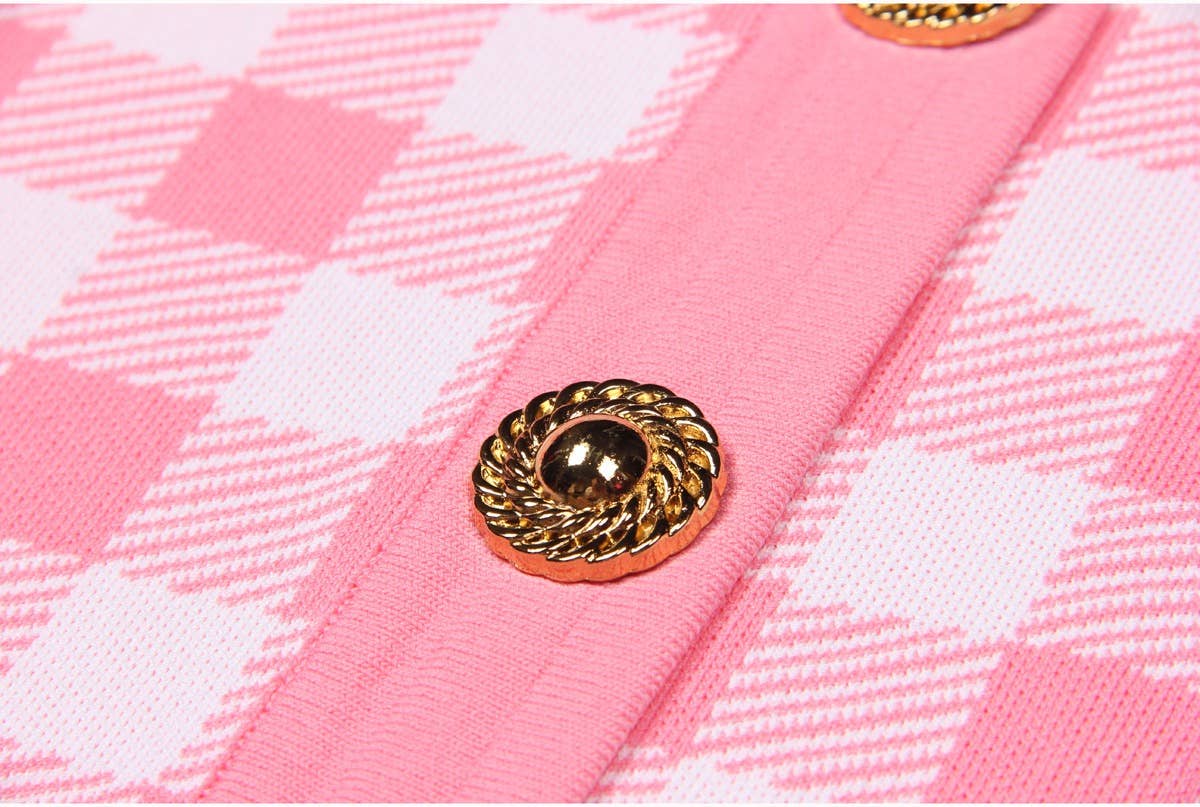 Productseeker - Wholesale Cardigan - Women's - JK071 Chic Plaid Cardigan Jacket - Autumn Essential19