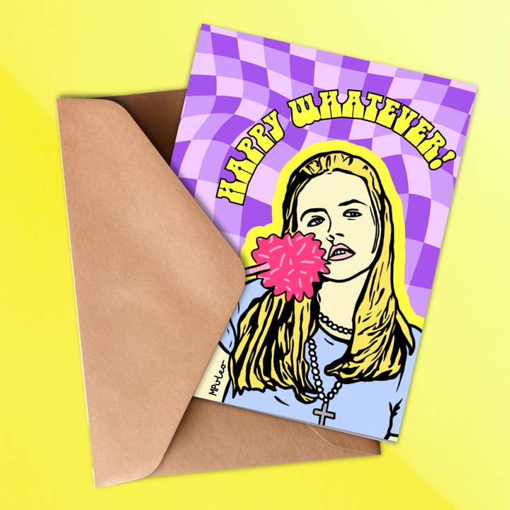 Happy Whatever Greeting Card for wholesale by Junkyard Bunnie LLC