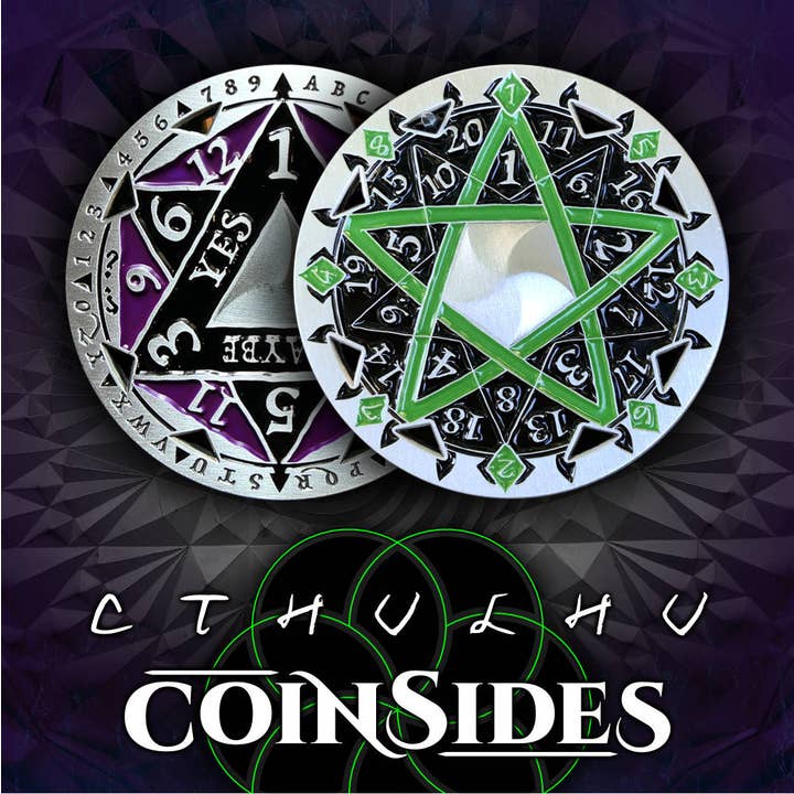 Cthulhu CoinSides - mystical multi-use dice spinner for wholesale by EX FIRST GAMES
