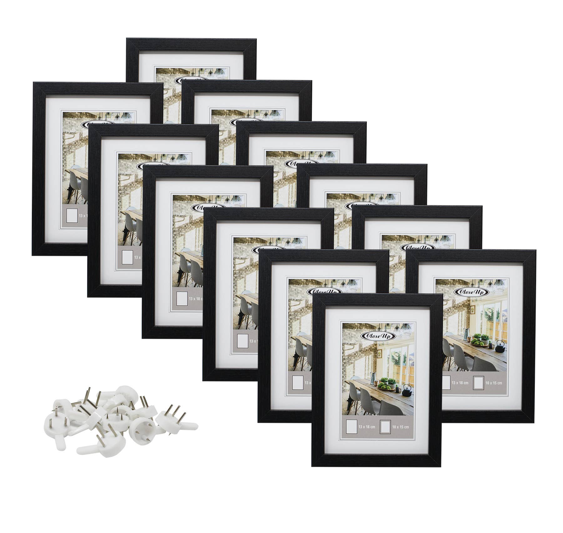 Close Up GmbH - Wholesale Picture Frame - Photo frame set 13 x 18 cm black, 12 pieces0