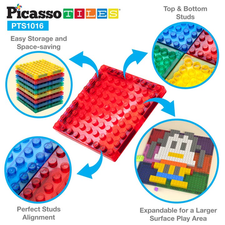 PicassoTiles - Wholesale Building Set - Kids - 1016 Piece Magnetic Brick Tiles & Bricks