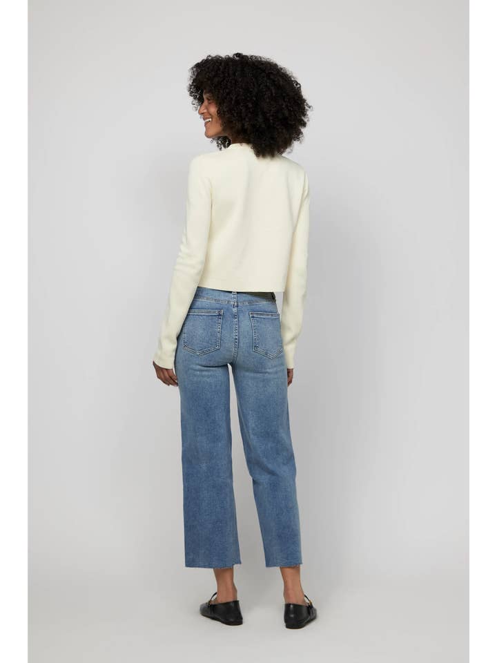 Aberdeen High Rise Wide Leg Crop Faded Indigo Sculpt+ for wholesale on Faire