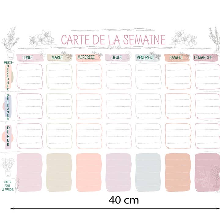 DecoristArt - Wholesale Whiteboard/Dry-Erase Board - Magnetic Weekly Menu Planner Fridge Whiteboard - French4