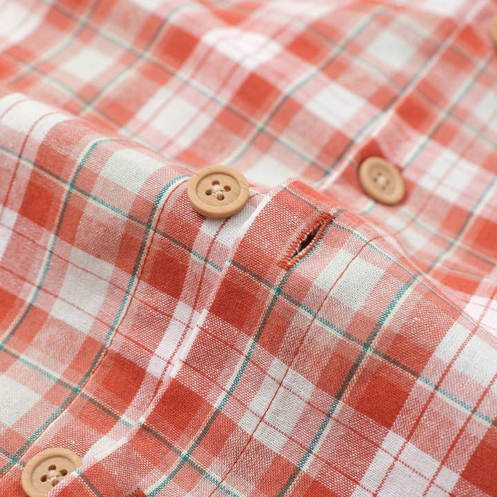 Orange Family Matching Plaid Shirt or Shirred Bodice Tiered Dress for wholesale on Faire31