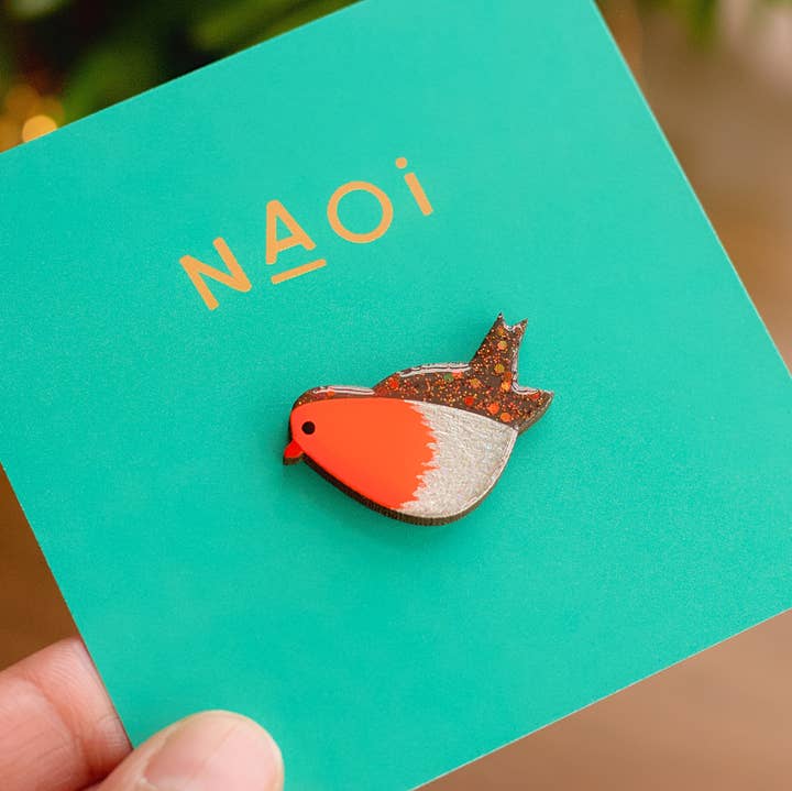 Naoi - Wholesale Brooch - Robin Pin Brooch - Handmade to Order1