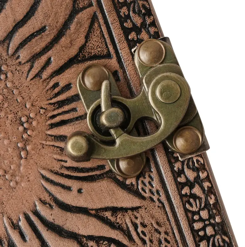 Jay mataji Handicrafts – wholesale Journal/diary – Sunflower Leather Journal - Hand made leather journal1