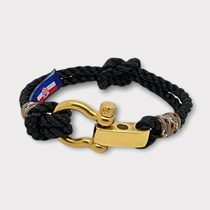 WAVES Black & Camo Nautical Bracelet (M048) for wholesale by Break Time