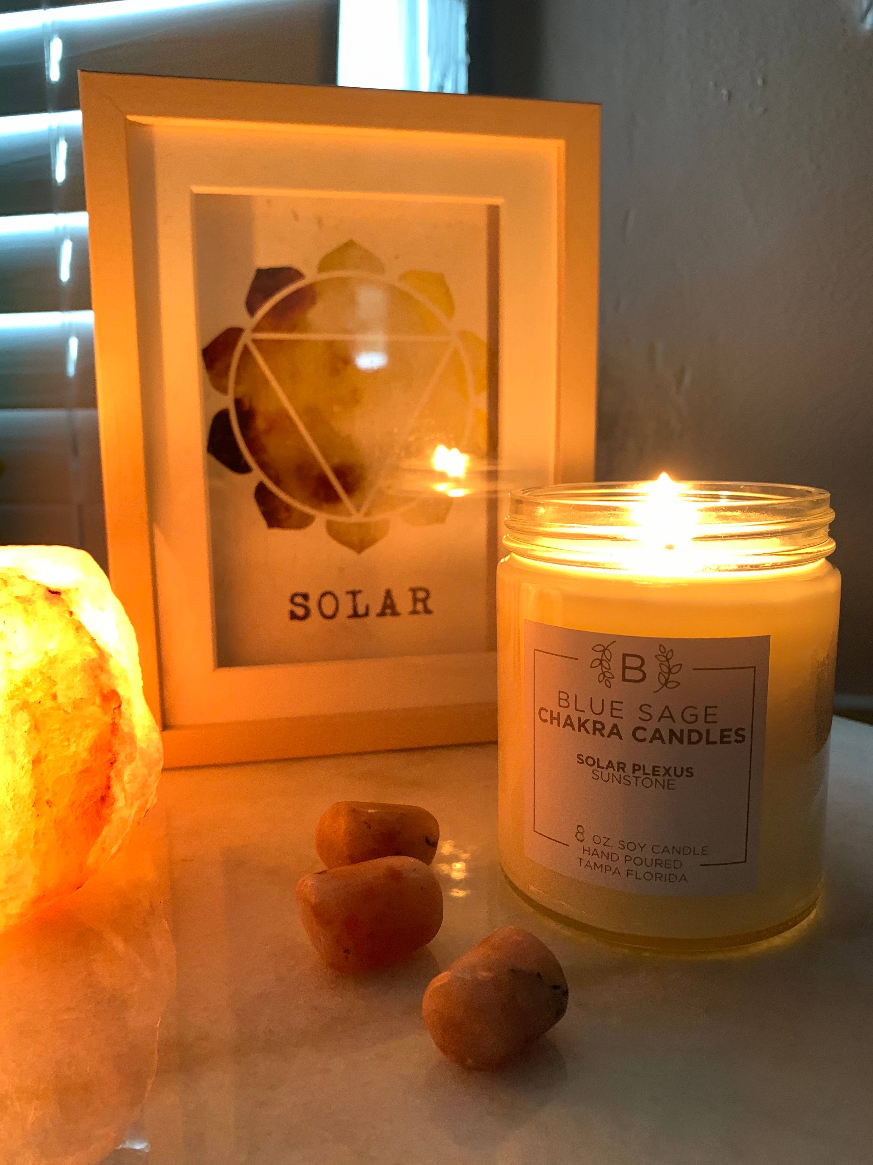 Blue Sage Eco Boutique - Wholesale Jar/Filled Candle - Solar Plexus 3rd Chakra Candle1