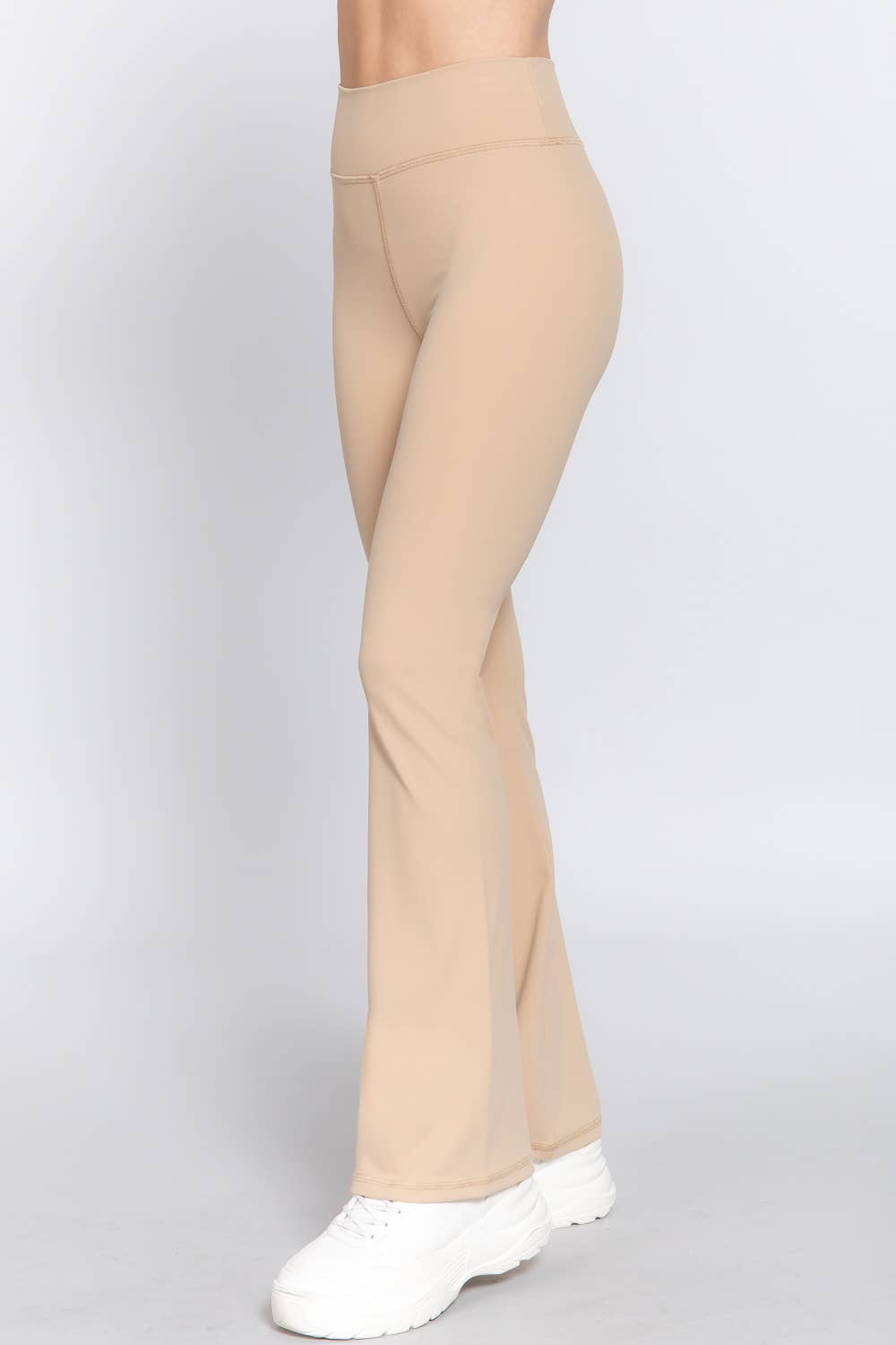 Active Basic | Active USA - Wholesale Athletic Pants - Women's - Waist Band Flare Stretch Workout Long Pants38