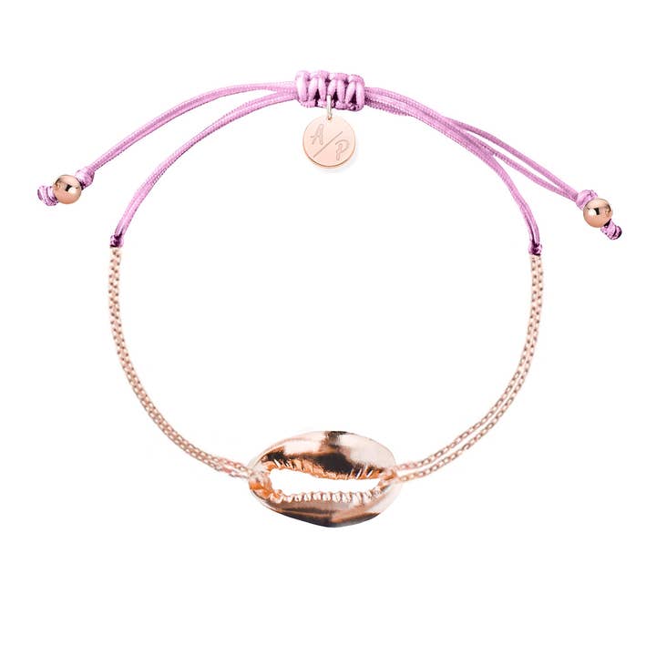Mini Metal Shell Chain Bracelet - Rose Gold/Orchid for wholesale by Adriana Pappas Designs