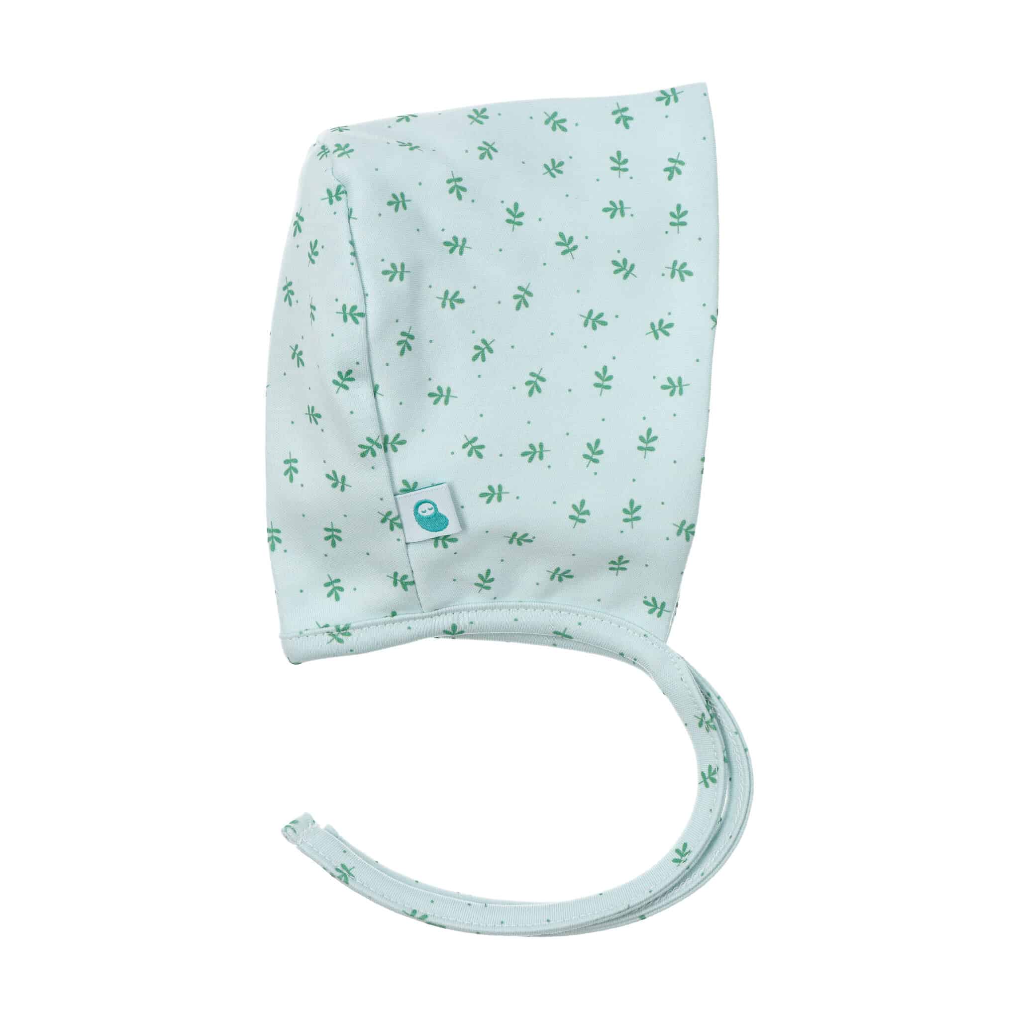 Verde Green Cotton Baby Bonnet with Floral Pattern for wholesale on Faire0