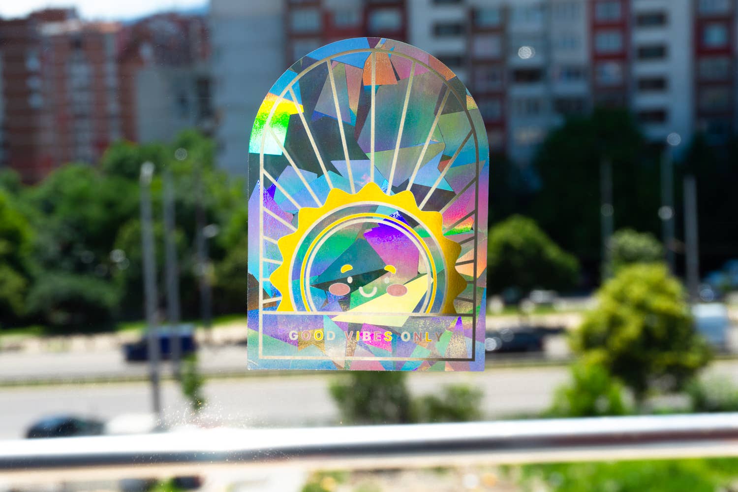 Creative Goodie - Wholesale Sticker - Good vibes Suncatcher sticker, Rainbow sticker, Window decal9