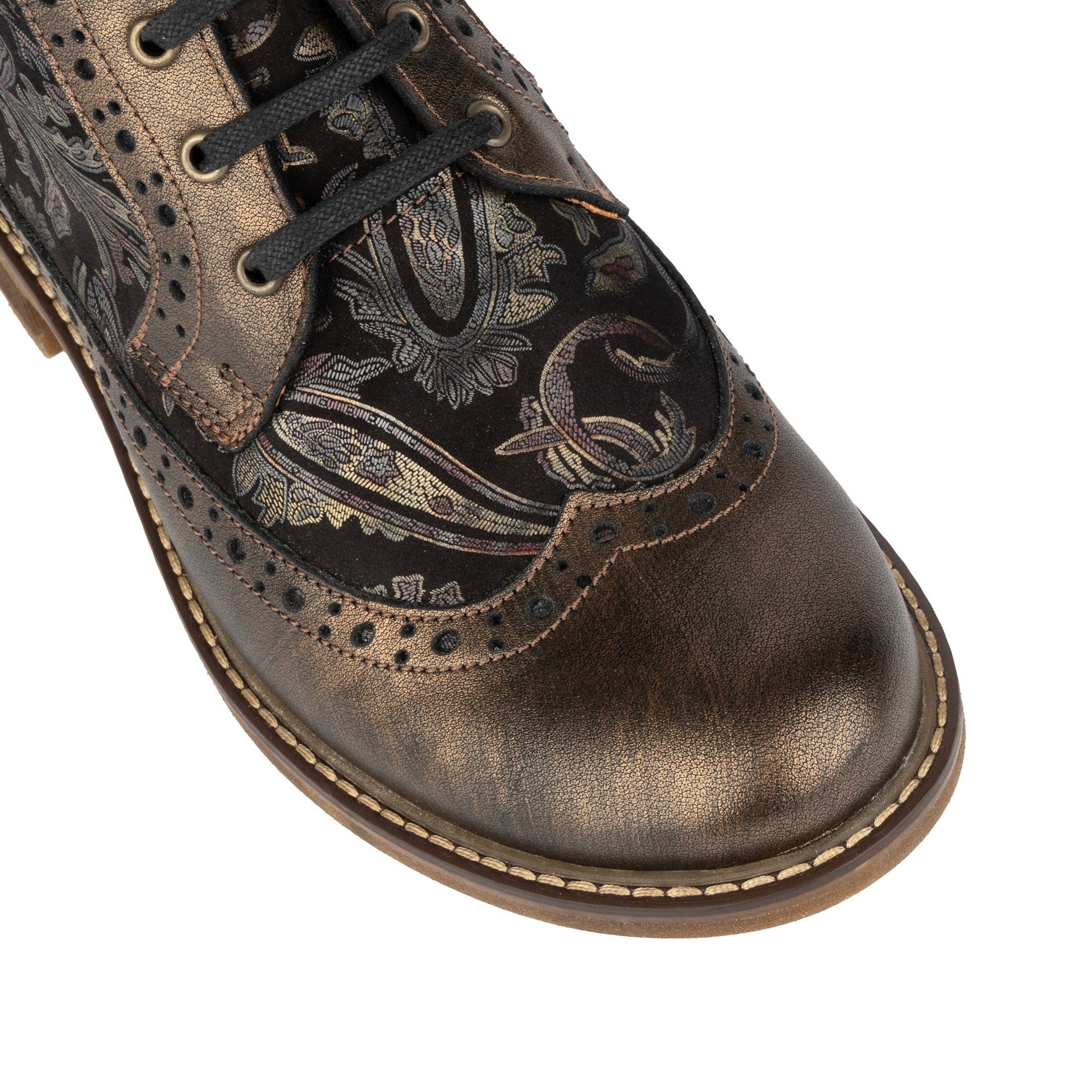 Embassy London - Wholesale Booties - Women's - Milliner - Bronze & Floral - Women's leather round toe rubber sole ankle boot in black6