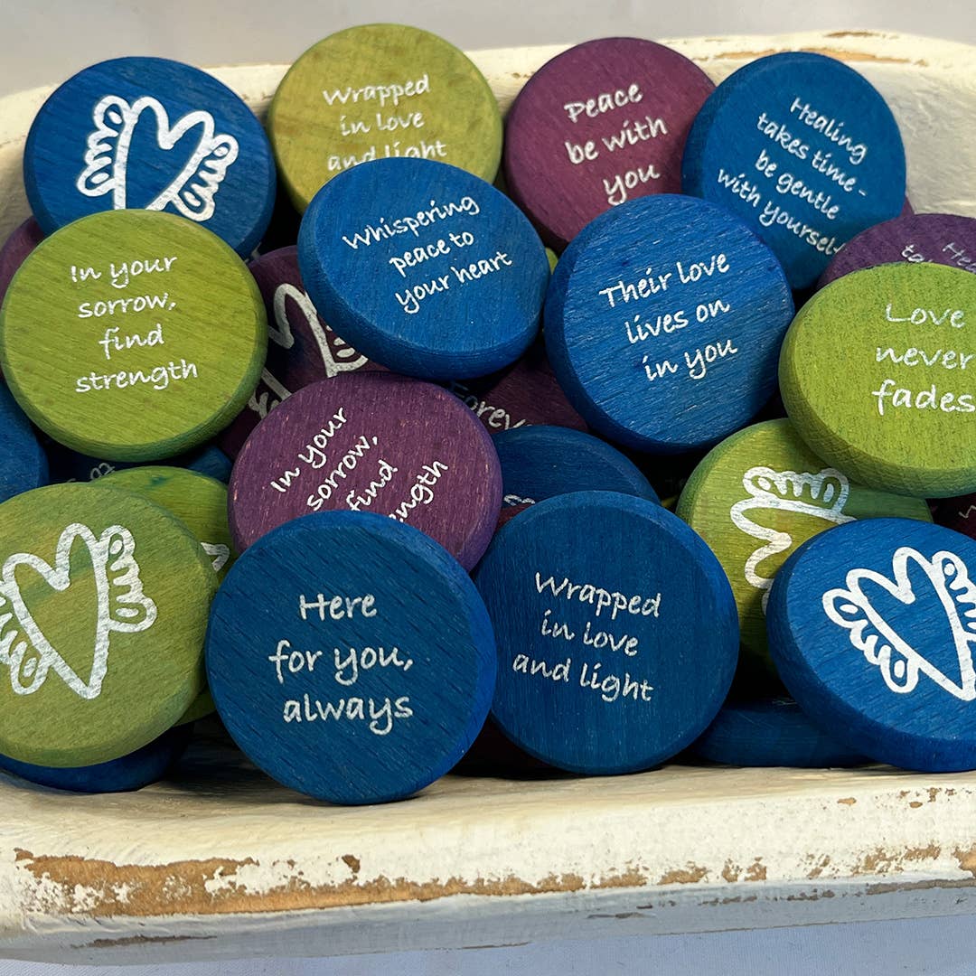 SHOPGIVECOURAGE - Wholesale Keepsake Coin/Token - Grief Support Wood Coin Token - Grief is love2