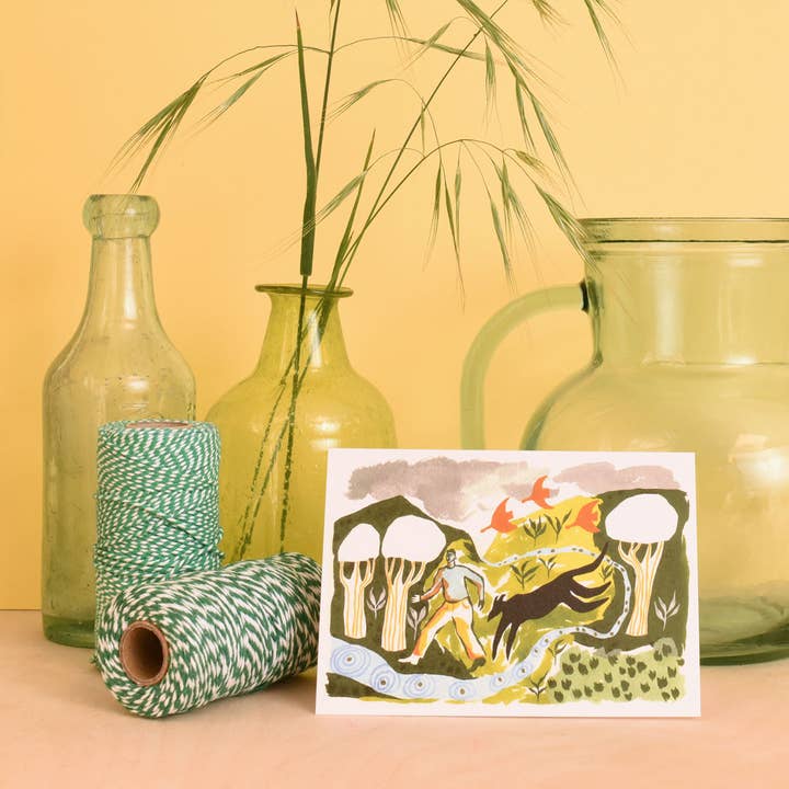 Printer Johnson Ltd - Wholesale Everyday Greeting Card - Black Dog greetings card