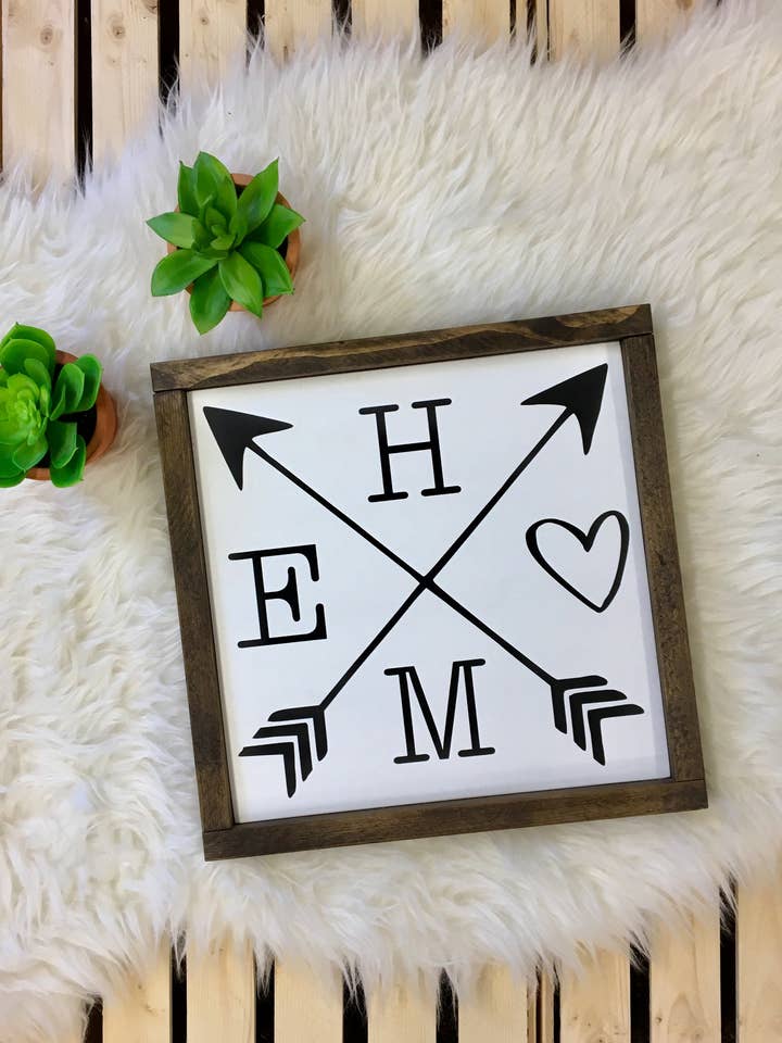 Home {crossed arrows} for wholesale by Wooden Arrow Designs