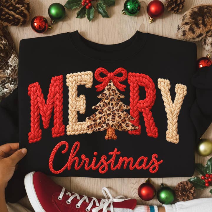DLT Ecommerce - Vendita all'ingrosso Maglietta stampata - Donna - Maglia di Natale con filato finto, maglione con albero di Natale in filato7