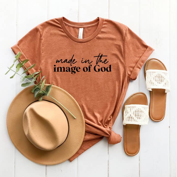 Made In The Image Of God | Short Sleeve Graphic Tee for wholesale by Uplifting Threads Co Wholesale