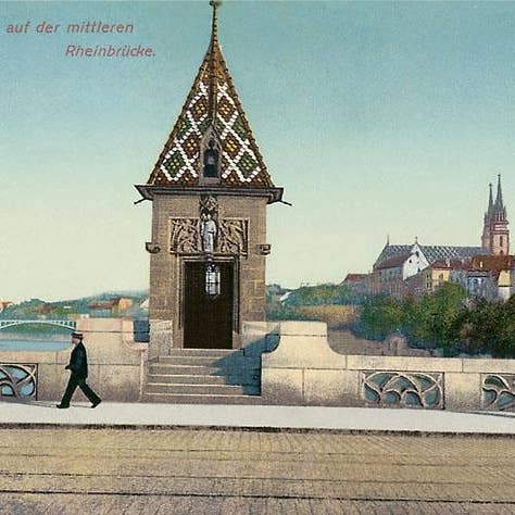 Art Print MF-370 Chapel on Rhine Bridge, Basel, Switzereland for wholesale by Found Image Press