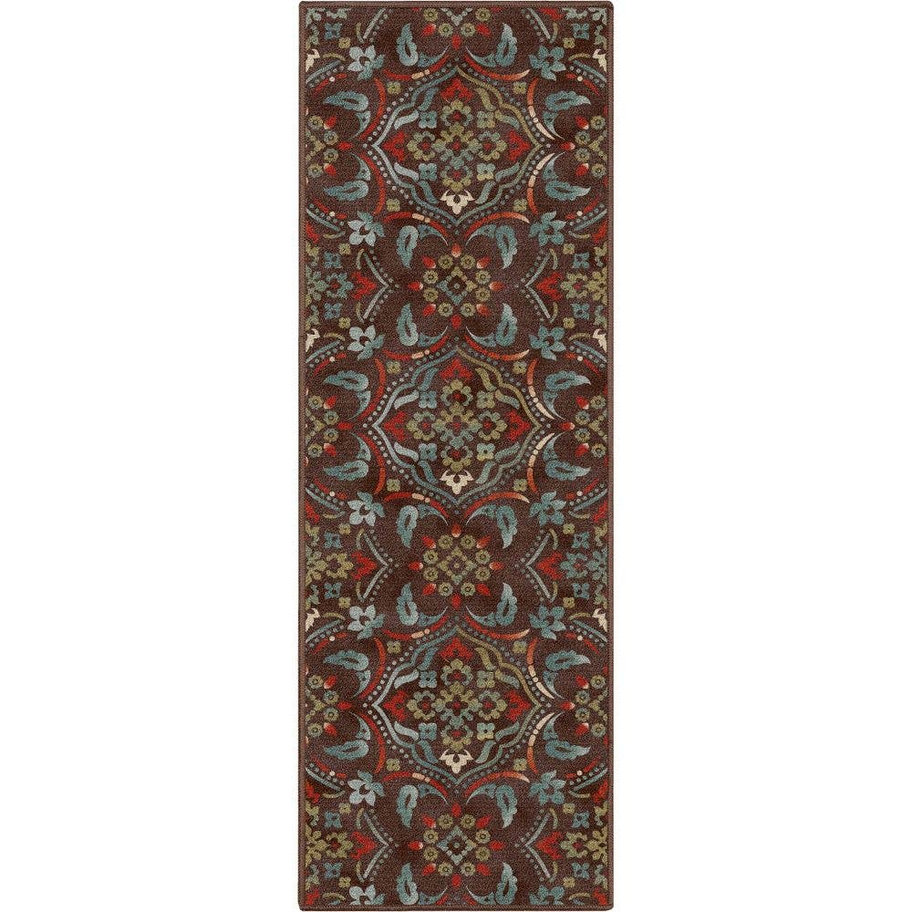 Well Woven - Wholesale Area Rug - Florence Brown/Grey Floral Flat-Weave Cotton Backing Rug9