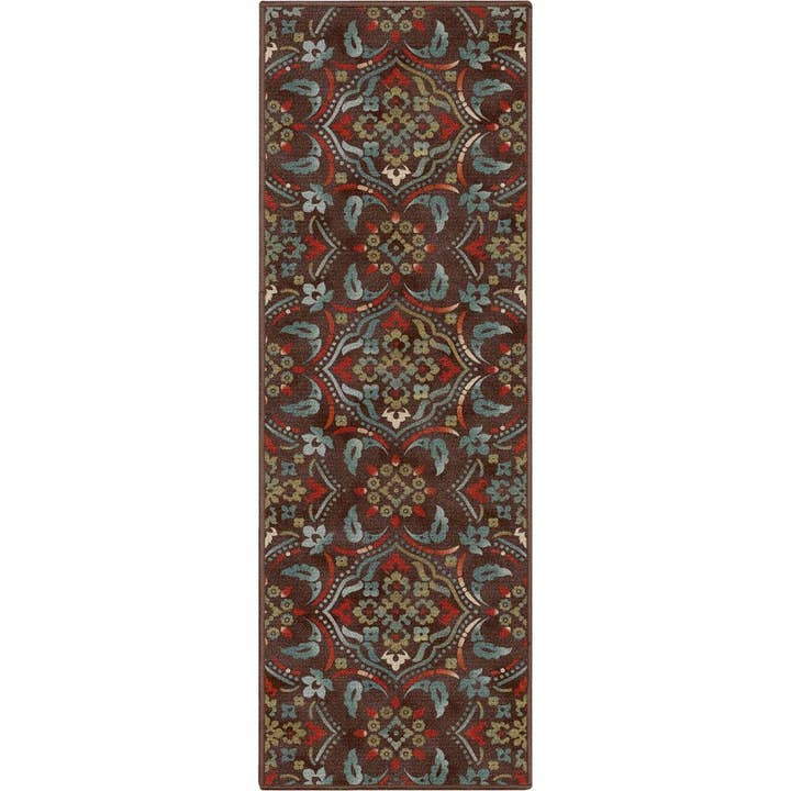 Well Woven - Wholesale Area Rug - Florence Brown/Grey Floral Flat-Weave Cotton Backing Rug9