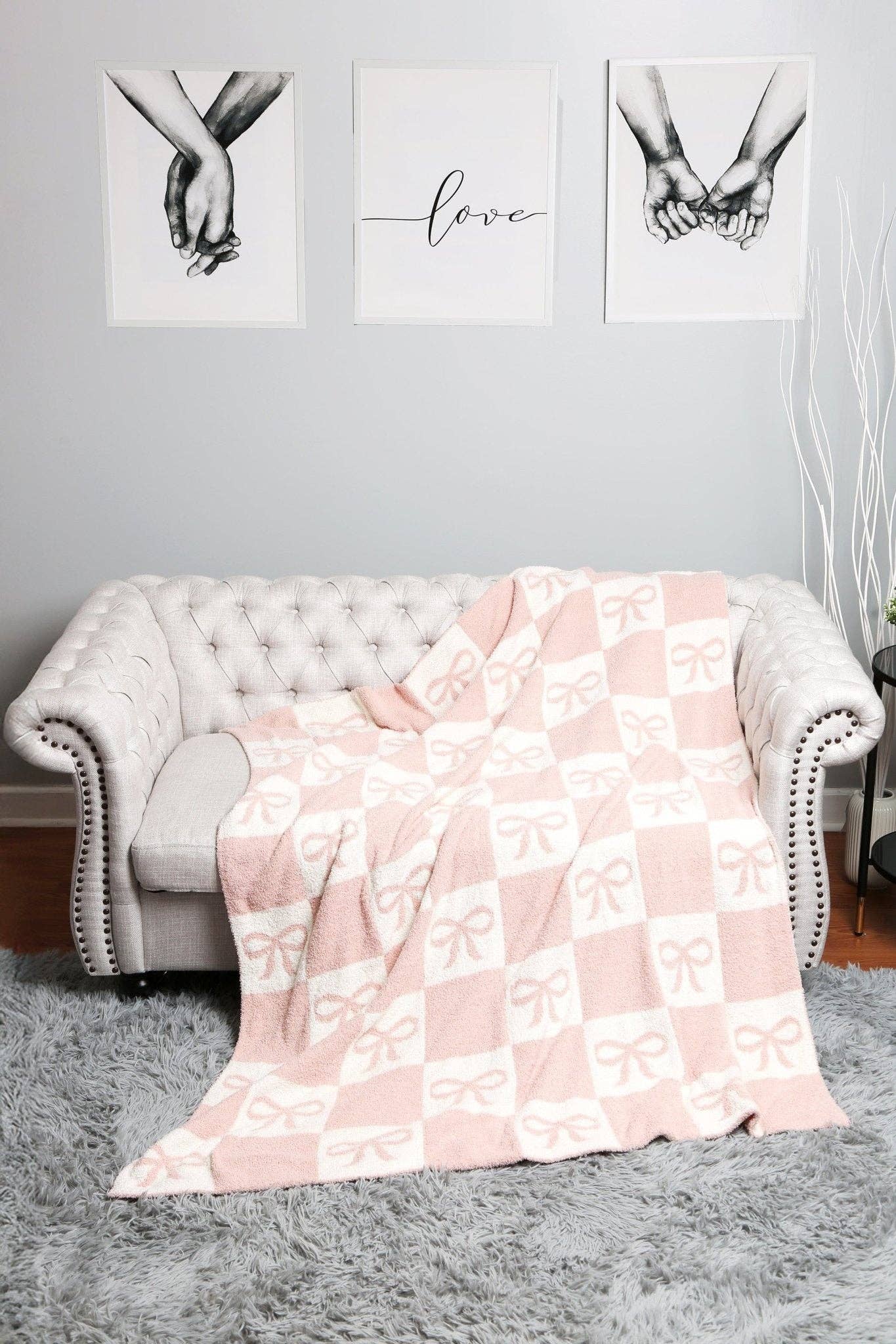 MiMi Wholesale - Wholesale Throw Blanket - JCL6055 Super Lux Ribbon Checker Blanket1