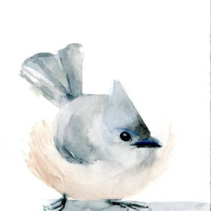 Baby Haubenmeise ~ "Erste Schritte" ~ Kleine Wunder ~ Giclée-Druck für den Großhandel von Holly Wach Art LLC