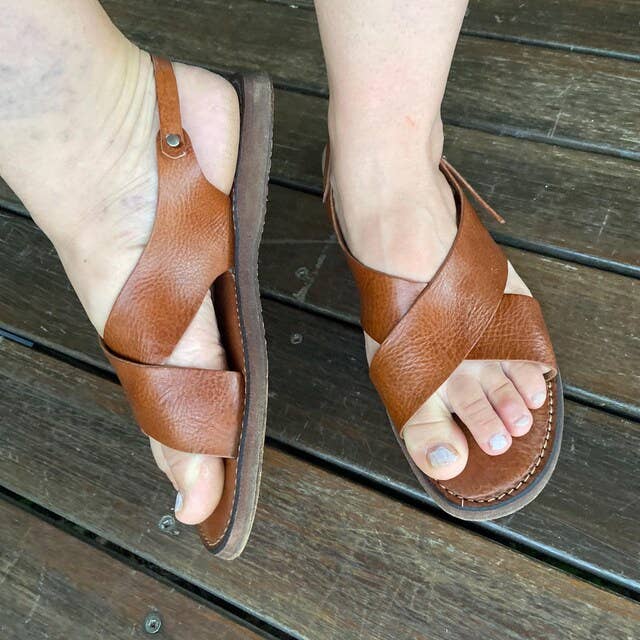 HandmadeBestSeller - Wholesale Sandals - Women's - Handcrafted Leather Cross Strap Sandals – Elegant & Durable1