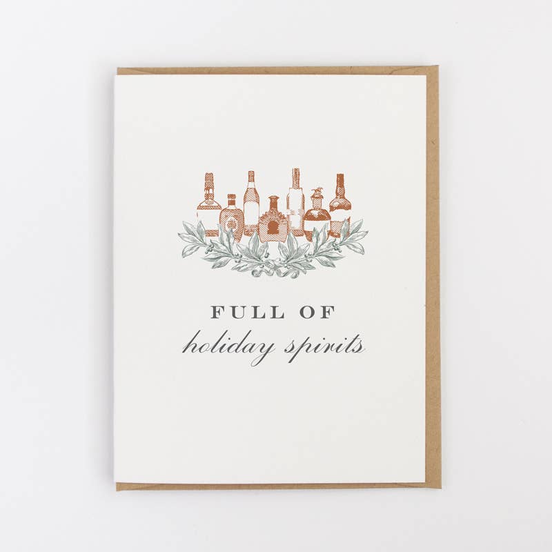 Jerry and Julep, LLC - Vente Cartes de vœux saisonnières - Plein de spiritueux des fêtes0