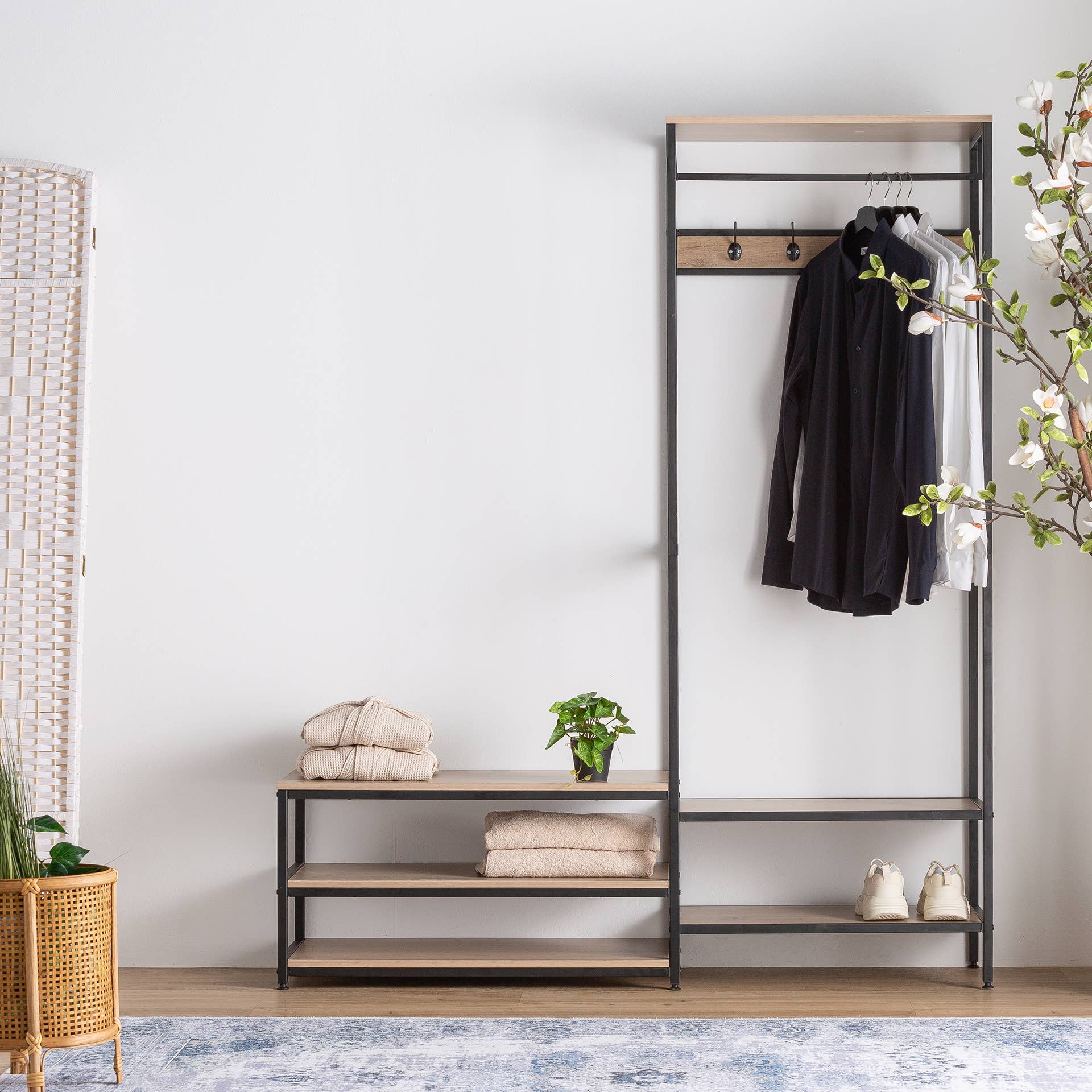 Kodu - Venta al por mayor Percheros - Perchero Henche, De Hierro, En Color Negro/Natural4