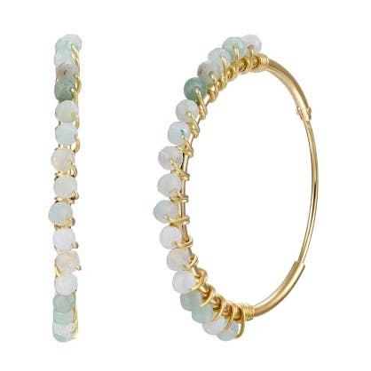 Amazonite mineraliska långa örhängen - 25 mm för wholesale av Buganto