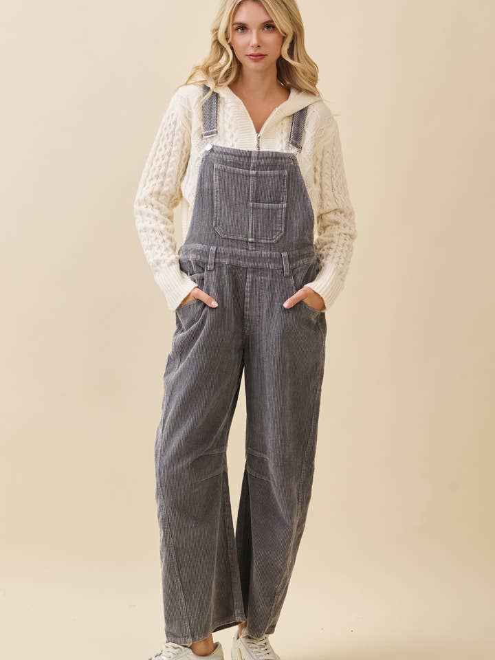 Corduroy Barrel Leg Overalls CR52214 and other Purchase Wholesale fleece overalls. Free Returns & Net 60 Terms on Faire trending on Faire.
