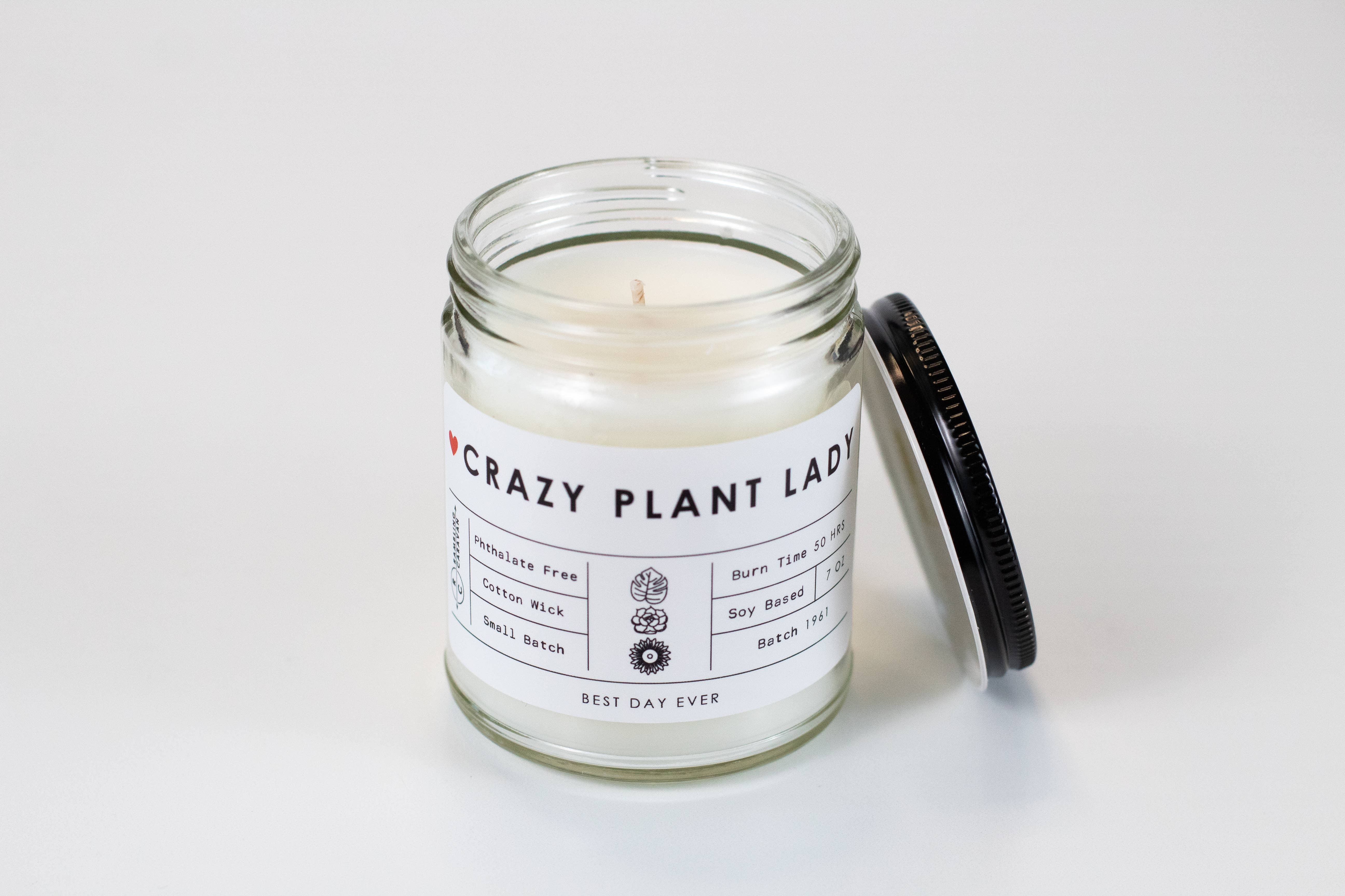 Rambling Caravan - Wholesale Jar/Filled Candle - Crazy Plant Lady Candle4