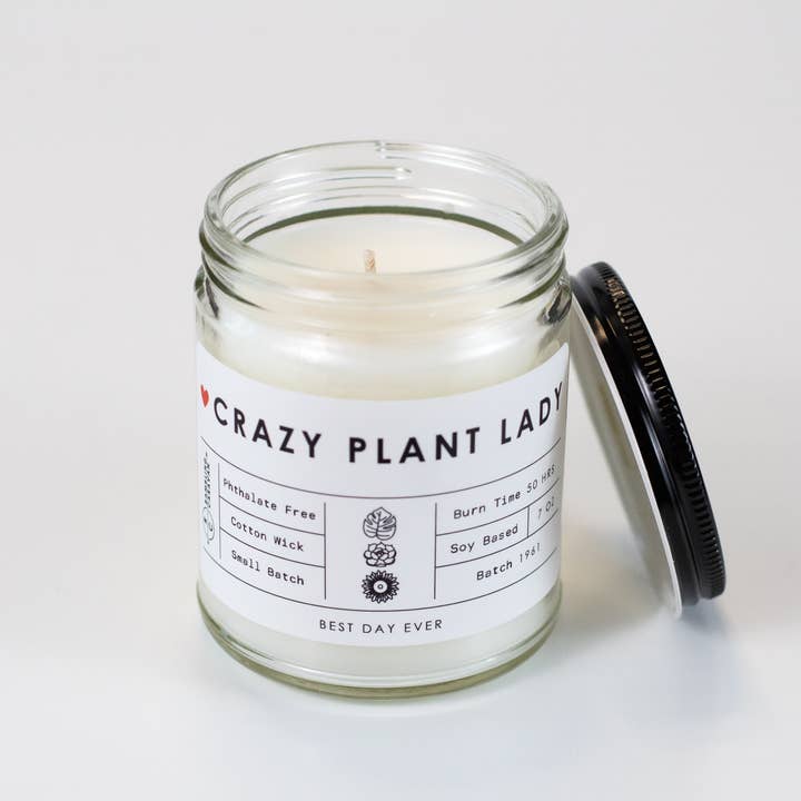 Rambling Caravan - Wholesale Jar/Filled Candle - Crazy Plant Lady Candle4