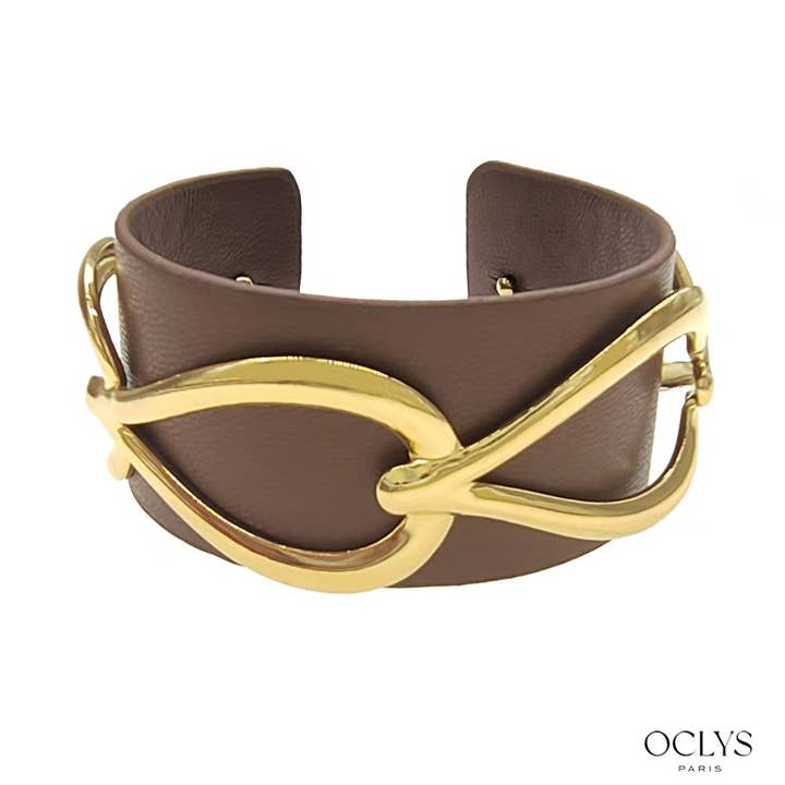 Oclys - Vente Bracelet manchette - Bracelet manchette PU et acier inoxydable Lorie2
