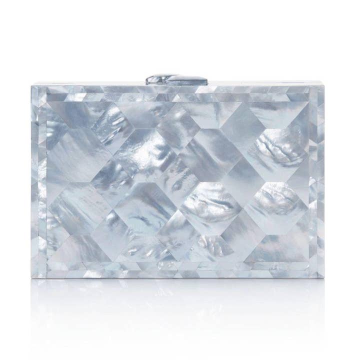 Athena Pale Blue Mother of Pearl Bag for wholesale by Freya Rose