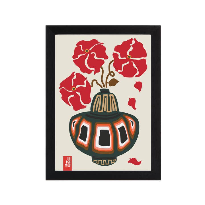 Ukiyo bloemenprint - Biscuit voor wholesale door Frances Collett