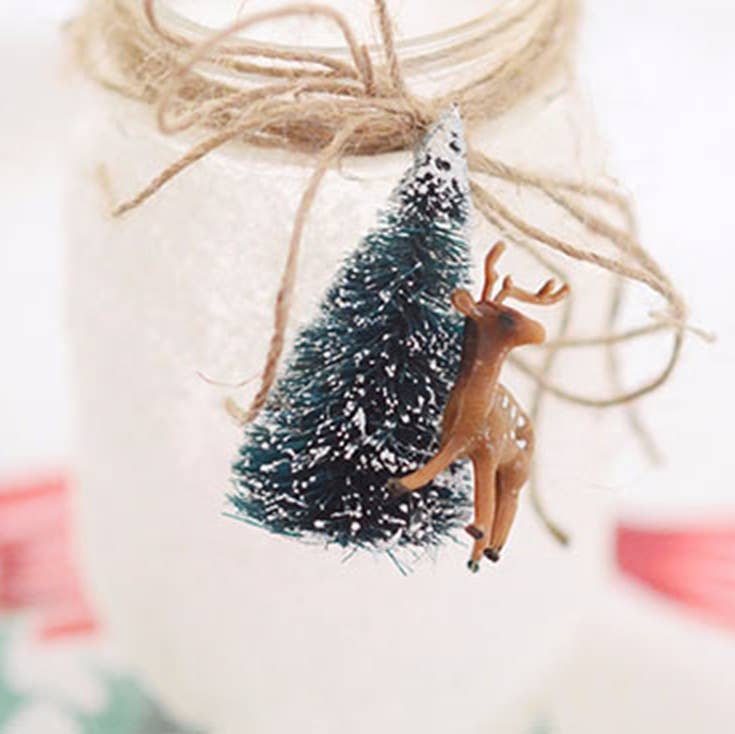 Factory Direct Craft – wholesale Artificial Christmas tree – Frosted Green Bottle Brush Trees from 1-1/2" to 3-3/4" tall3