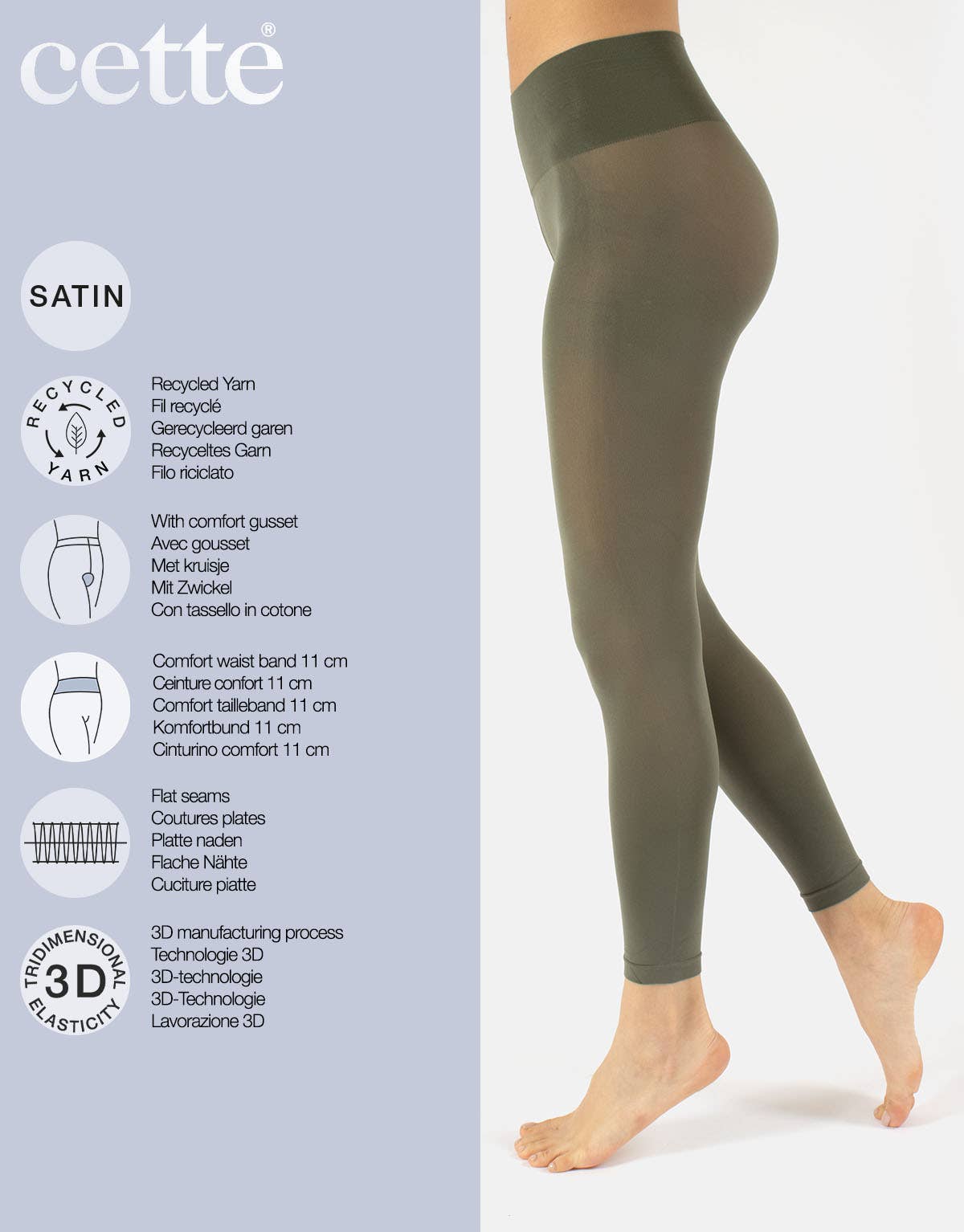 Cette - Wholesale Tights - Women's - Opaque Footless Tights, Leggings, Up to 4XL, Eco-friendly8