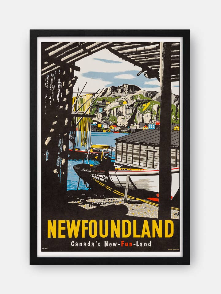 Canada NEWFOUNDLAND “Canada’s New-Fun-Land” 1940 Poster for wholesale by The Curious Desk