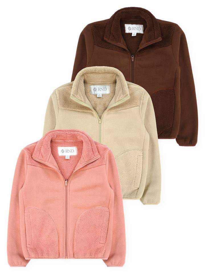 Veste zippée en micropolaire Sherpa pour filles #53 pour la vente par Chase USA International