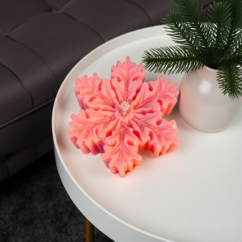 lumierethecandle - Wholesale Novelty Candle - SNOWFLAKE Candle (pink)1