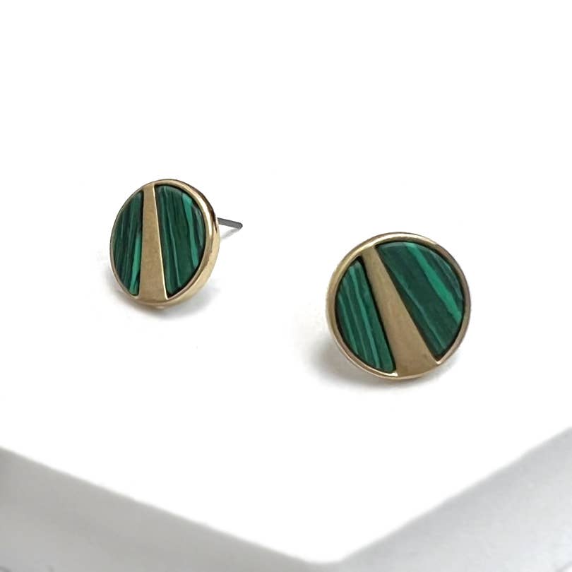 StarryNYC – Großhandel Ohrstecker – Runde, abgenutzte runde Ohrstecker mit Halbedelsteineinsätzen5