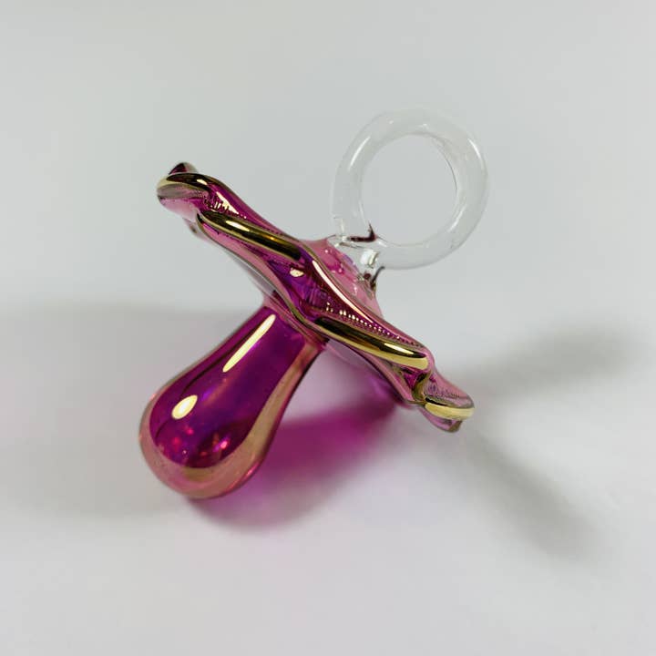 Dandarah – wholesale Ornament – Blown Glass Ornament - Pacifier: Pink