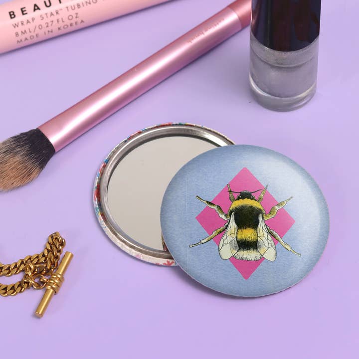 Bumble Bee Pocket Mirror | Make Up Mirror | Compact for wholesale by Fawn & Thistle Ltd (US Duties Paid)